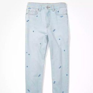 [LIKE NEW] American Eagle Highest Waist Jean with Embroidered Flower Detail